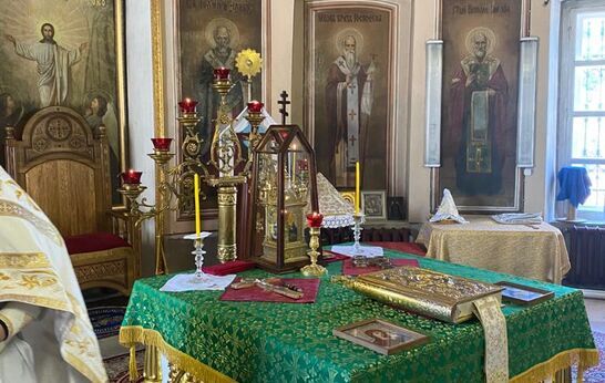 Схиархимандрит Илий (Ноздрин) принял участие в Божественной Литургии в Свято-Успенском кафедральном соборе города Алексин