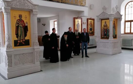 Cхиархимандрит Илий (Ноздрин) возглавил Божественную литургию во временном храме преподобного Сергия Радонежского в храмовом комплексе при Академии ФСО России.