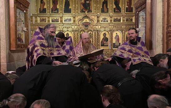 В Великий Вторник Страстной седмицы, схиархимандрит Илий (Ноздрин) принял участие в таинстве  Елеосвящения – Соборования.