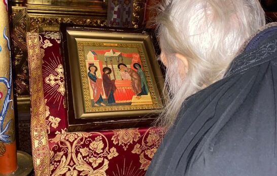 Cхиархимандрит Илий (Ноздрин) и руководитель проекта 