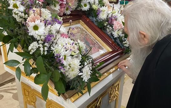 В канун праздника Входа Господня в Иерусалим, в Лазареву субботу схиархимандрит Илий (Ноздрин) совершил Богослужение в храме Сретения Господня.