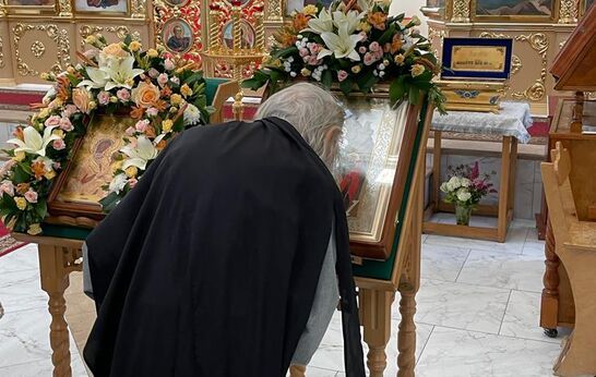 Схиархимандрит Илий (Ноздрин) принял участие в Богослужении.