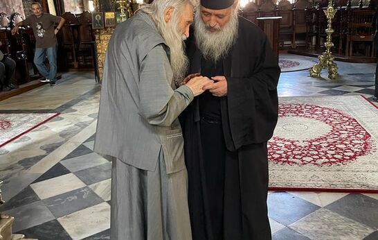 В ходе паломнического визита на Афон батюшка Илий и Геннадий Николаевич Цурков посетили Болгарский монастырь Зограф.